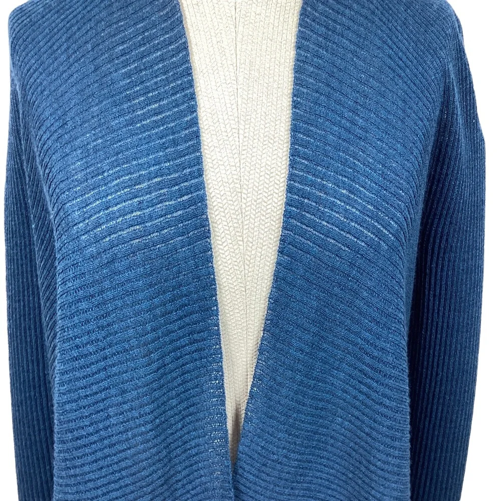 Eileen Fisher Wool Open Cardigan Blue - Picture 5 of 10